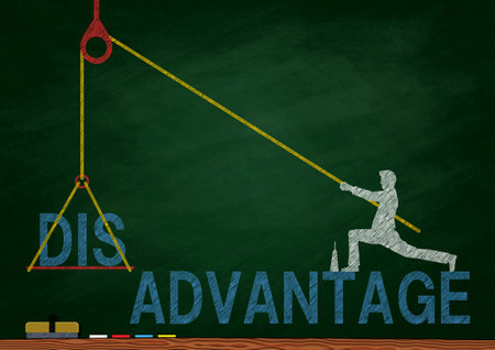 ADVANTAGE chalk drawing on blackboard. Business conceptの写真素材