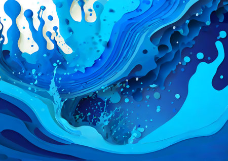 Blue and white abstract background. 3d rendering, 3d illustration.の素材