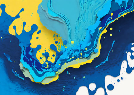 Abstract watercolor background. Blue and white colors. 3d illustration.の素材