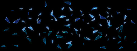 Blue crystal background. Abstract polygonal 3d illustration. Isolated on black background.