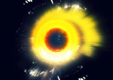 3d illustration of a circle of light radiating energy on a black background