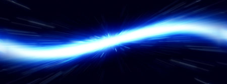 abstract blue background with lines and bokeh - 3d illustration
