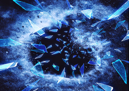 abstract blue background with fractal shapes, computer-generated image