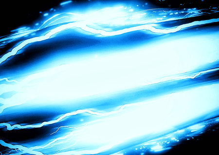 3d rendering of glowing blue lightning on a black background