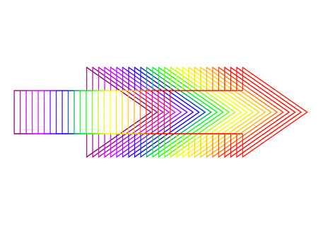 3d illustration of abstract color gradient arrow symbol
