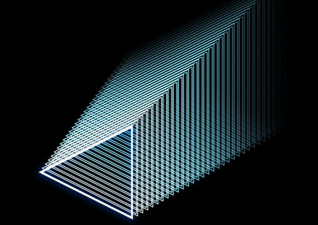 3d rendering, geometric shape, isolated on black background, 3d illustration. Futuristic technology...