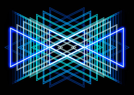 Abstract background with neon lines. Geometric pattern. 3d illustration.