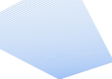 3d illustration of abstract blue mesh board on white background with text spaceの写真素材