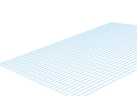 3d illustration of abstract blue mesh board on white background with text spaceの写真素材
