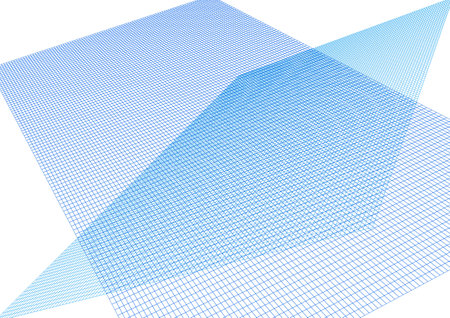 Abstract blue mesh 3d illustration on white background with text spaceの写真素材