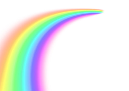 3d illustration of abstract rainbow over white background with text spaceの写真素材
