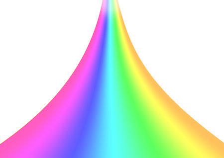 3d illustration of abstract rainbow over white background with text spaceの写真素材