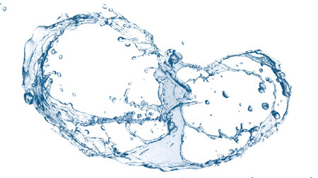 water splash isolated on white background. close up of water splashesの写真素材