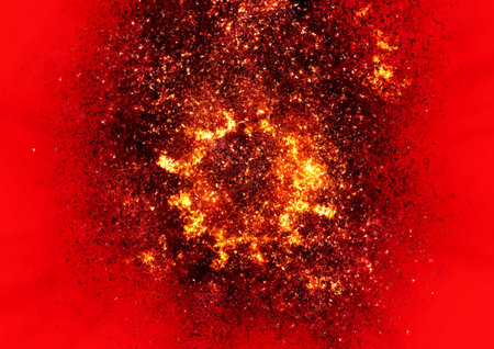 3D illustration of an explosion with sparks flying