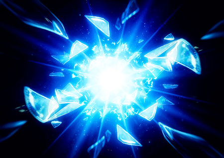 3d illustration of exploding stars and raysの写真素材