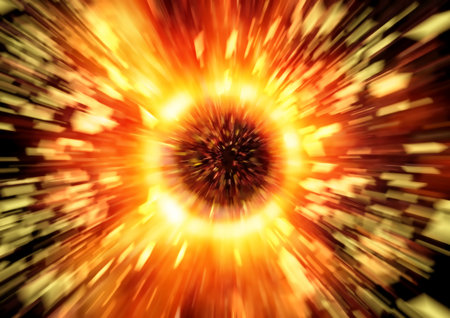 abstract fire background with rays and bokeh - abstract background