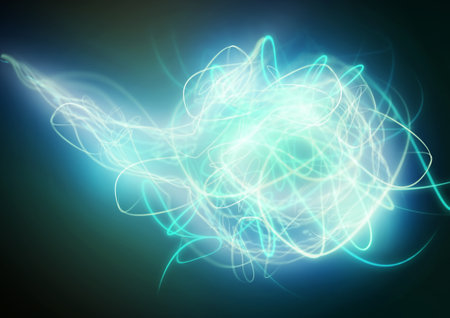 Blue Energy Flow â€” Abstract Neon Light Motion Background.Abstract background of glowing blue...