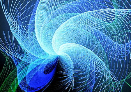 Blue light spiral fractal background | Abstract digital art and futuristic technology image