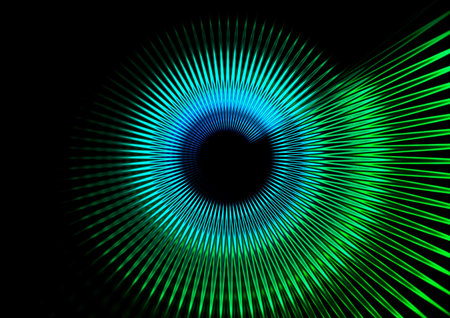 abstract background with colorful rays in the form of a circle.