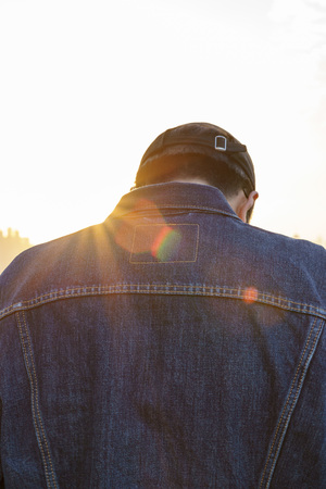 Back view of a man figureの写真素材