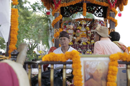 Indonesian Man Balinese Culture carnivalのeditorial素材