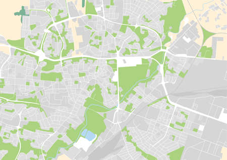 vector city map of Lublin, Polandのイラスト素材
