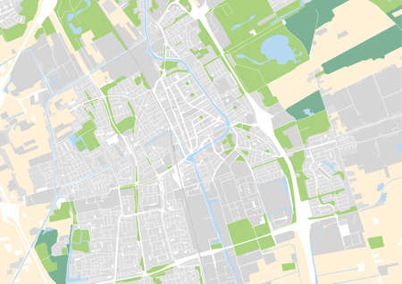 vector city map of Delft, Netherlandsのイラスト素材