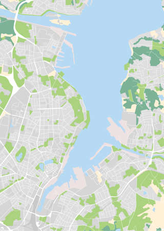 vector city map of Kiel, Germanyのイラスト素材