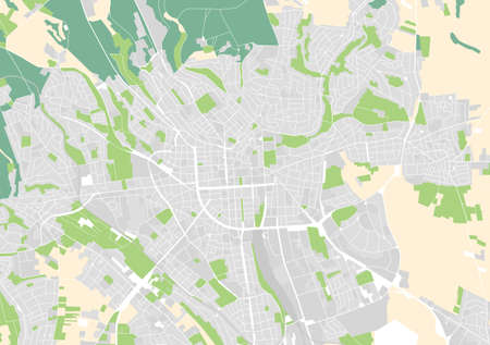 vector city map of Wiesbaden, Germanyのイラスト素材
