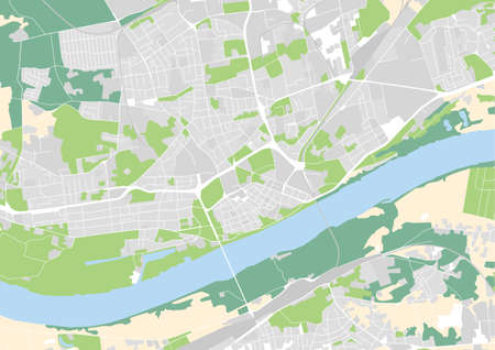 vector city map of Torun, Polandのイラスト素材