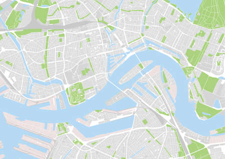 vector city map of Rotterdam, Netherlandsのイラスト素材