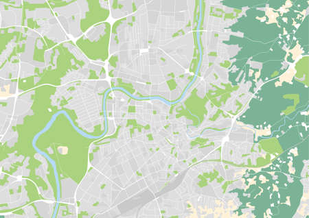 vector city map of Vilnius, Lithuaniaのイラスト素材