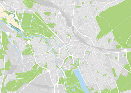 vector city map of Hannover, Germanyのイラスト素材