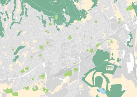 vector city map of Pecs, Hungaryのイラスト素材