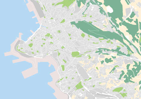 vector city map of Trieste, Italyのイラスト素材