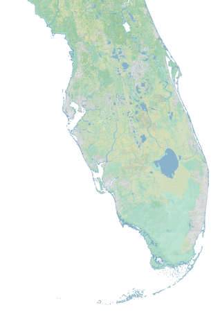 High resolution topographic map of southern Floridaの写真素材