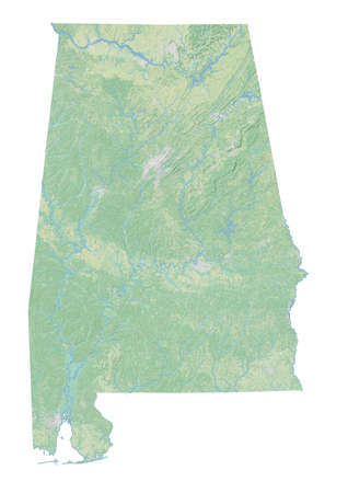 High resolution topographic map of Alabamaの写真素材