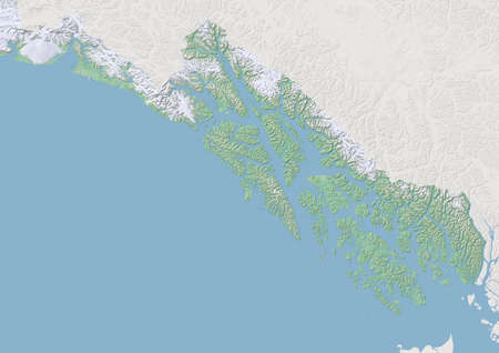 High resolution topographic map of Alaska panhandleの写真素材