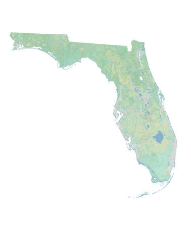 High resolution topographic map of Floridaの写真素材