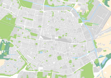 vector city map of Tilburg, Netherlandsのイラスト素材
