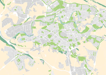 vector city map of Pamplona, Spainのイラスト素材