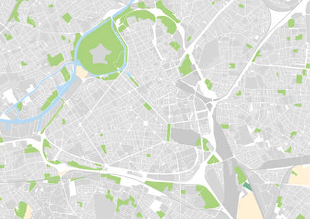 vector city map of Lille, Franceのイラスト素材