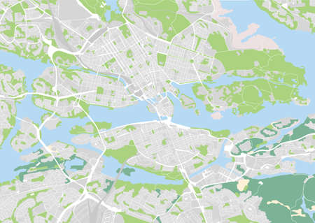 vector city map of Stockholm, Swedenのイラスト素材