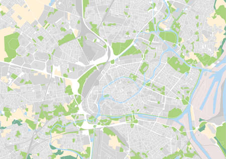 vector city map of Strasbourg, Franceのイラスト素材