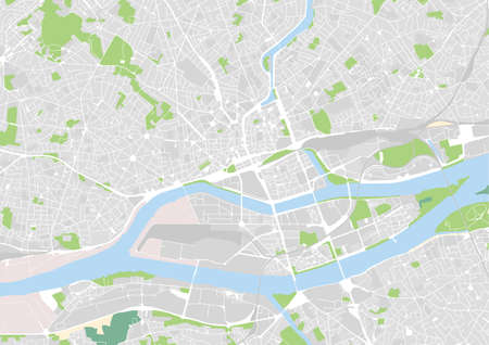 vector city map of Nantes, Franceのイラスト素材