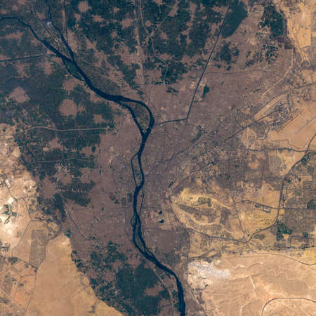 Satellite image of Kairo, Egypt.の写真素材