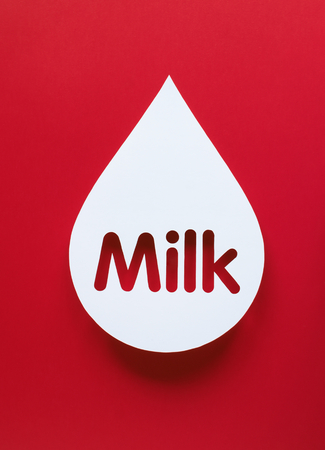 Drink milk. Love at first drop. Good for health.の写真素材