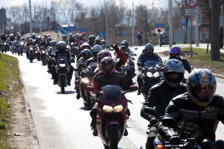 RIGA - April 24: Motorcycle Season opening parade with thousands of participants. April 24, 2010, Riga, Latvia. RIGA - April 24: Motorcycle Season opening parade with thousands of participants. April 24, 2010, Riga, Latvia.