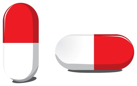 Red and white tablet capsuleのイラスト素材