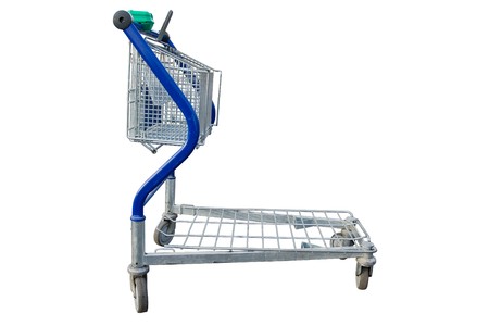 Empty shopping cart in a store parking lot の写真素材